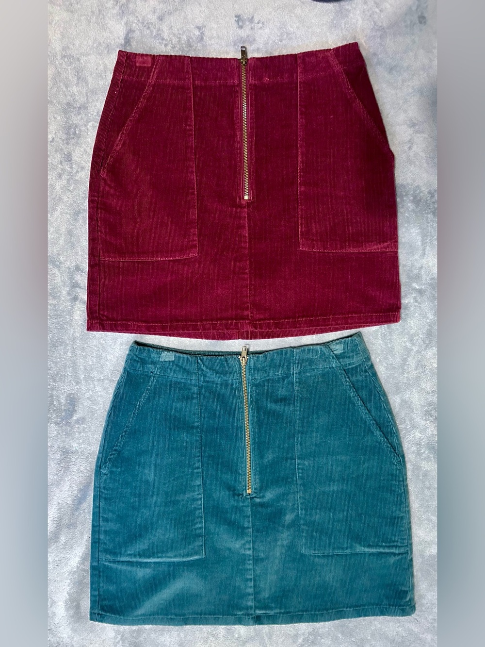 2 pc corduroy cotton blend mini skirts
